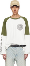 MISBHV White & Khaki Varsity 70's Longsleeve T-shirt