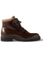 Mr P. - Jacques Suede-Trimmed Leather Ankle Boots - Brown