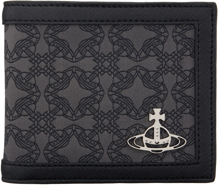 Vivienne Westwood Gray & Black Orborama Man Wallet Vivienne Westwood