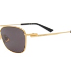 Bottega Veneta Eyewear Men's BV1300S Sunglasses in Gold/Grey