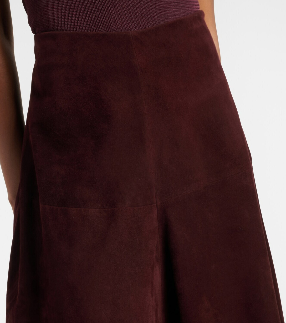 Nour Hammour Opera leather midi skirt