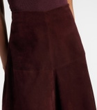 Nour Hammour Opera leather midi skirt