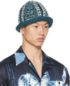 Nicholas Daley Navy & Blue Hand-Crocheted Bucket Hat