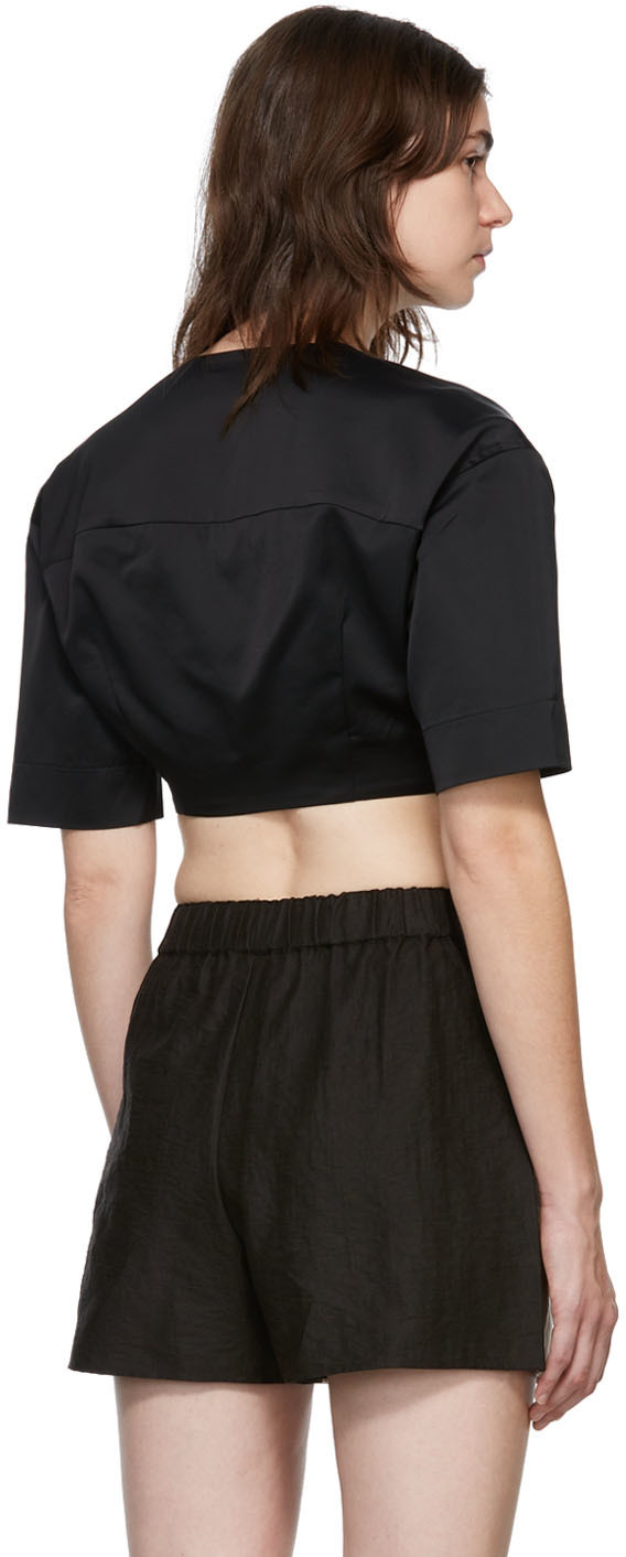 Yuzefi Black Wrap Top T-Shirt