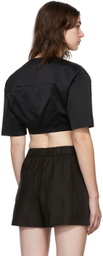 Yuzefi Black Wrap Top T-Shirt