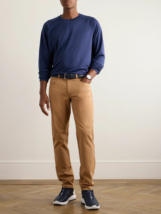 Photo: Peter Millar - Beaumont Performance Ribbed Stretch-Jersey Golf Sweatshirt - Blue