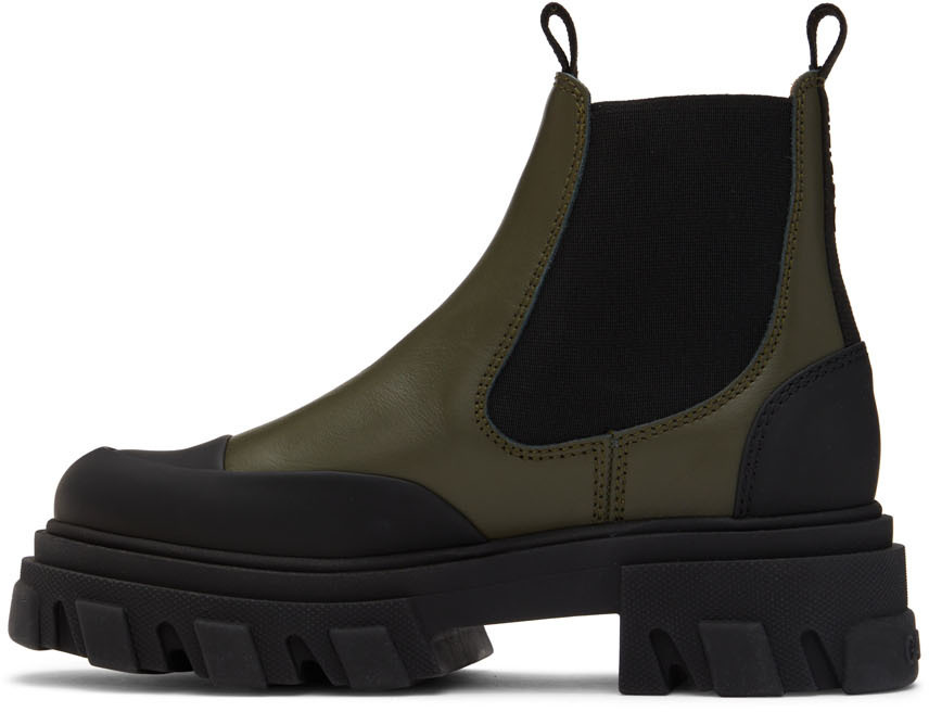 GANNI Green Low Chelsea Boots