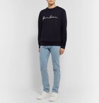 Versace - Logo-Embroidered Cotton Sweater - Blue