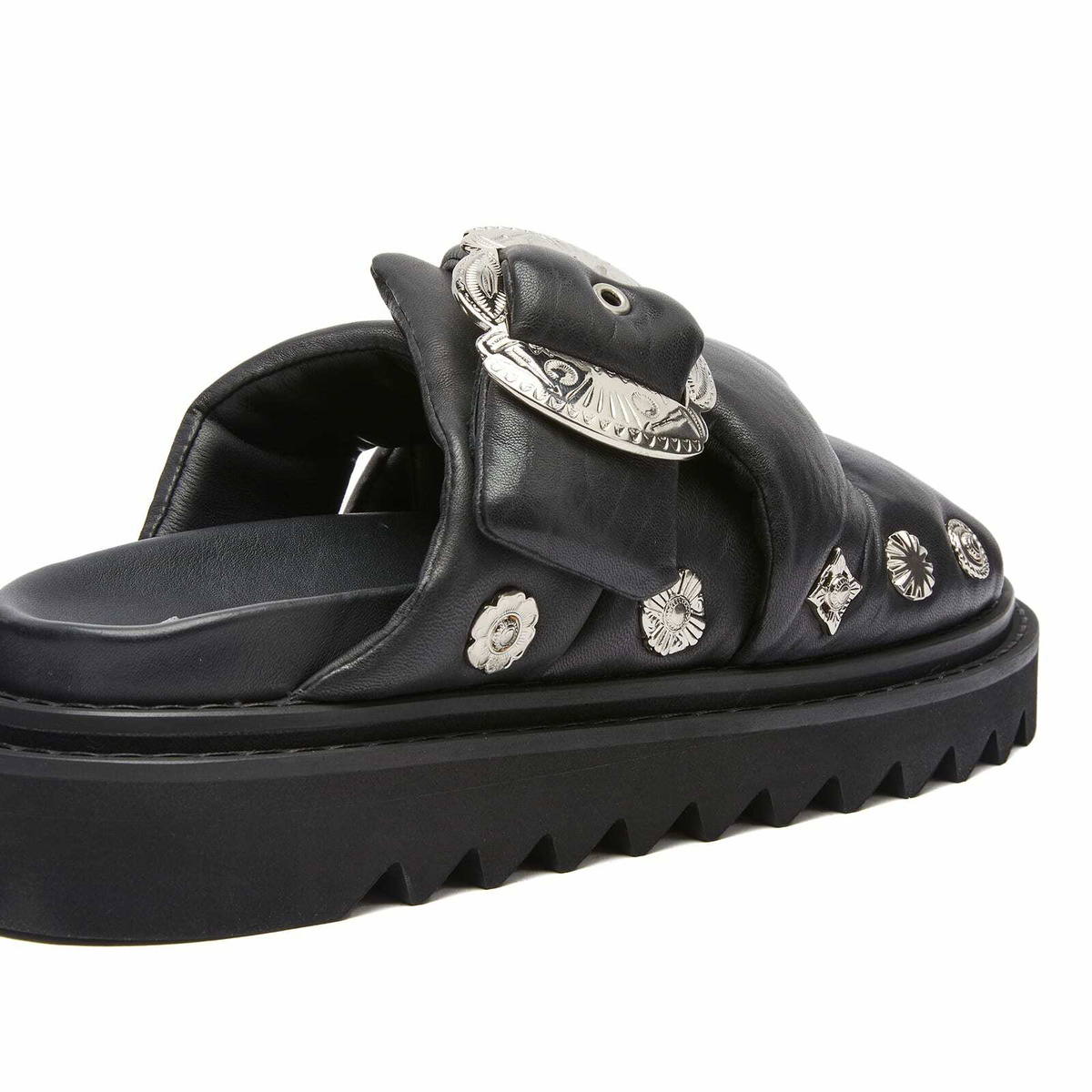 Toga Pulla Women's Platform Padded Slider Sandals in Black