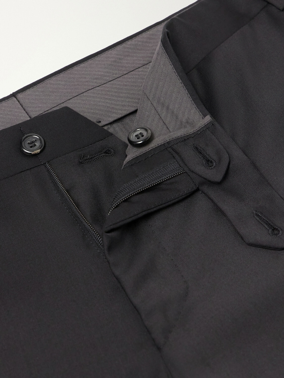 Canali - Slim-Fit Tapered Wool-Twill Suit Trousers - Black