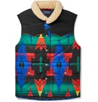 Polo Ralph Lauren - Faux Shearling-Trimmed Quilted Printed Shell Gilet - Multi