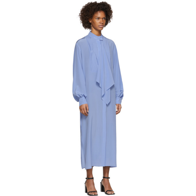 Pyer Moss Blue Long Tuxedo Shirt Dress