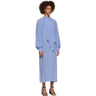 Pyer Moss Blue Long Tuxedo Shirt Dress