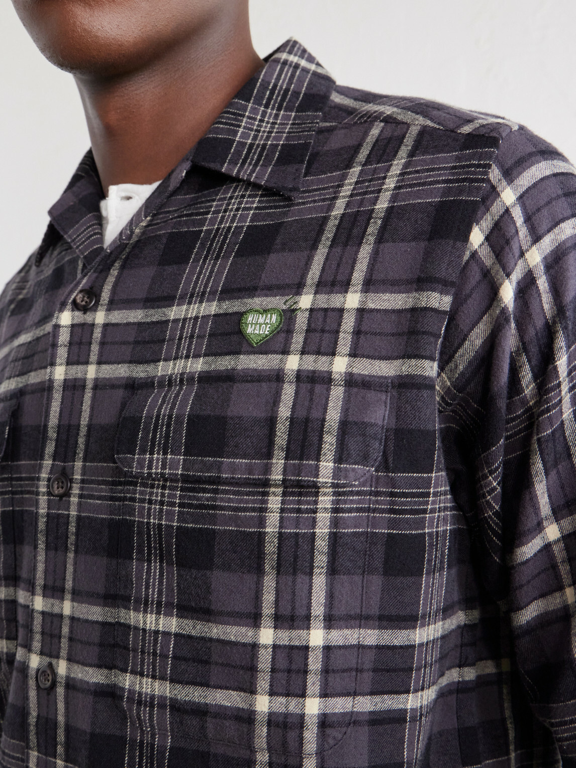 Human Made - Camp-Collar Checked Cotton-Flannel Shirt - Gray