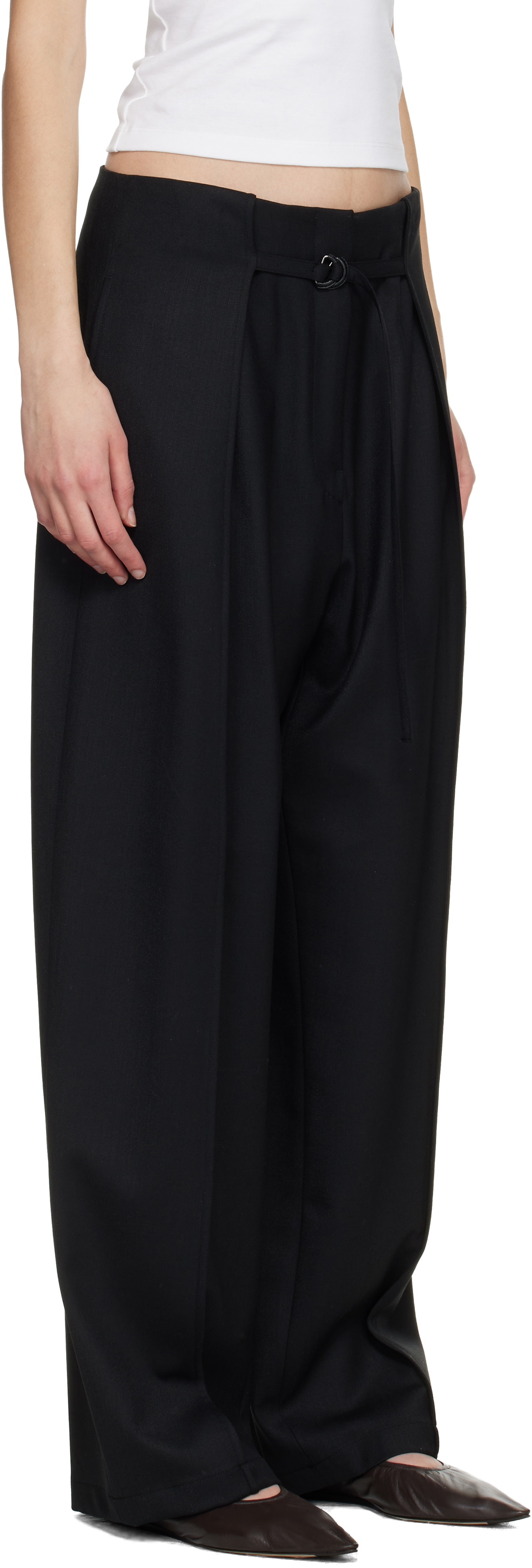 LE17SEPTEMBRE Black Tuck Tailored Trousers