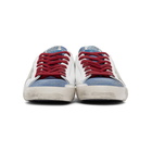 Golden Goose White and Blue Superstar Sneakers