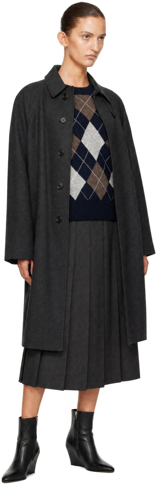 Dunst Gray H-Line Wool Mac Coat