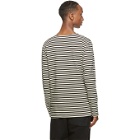 Isabel Benenato Black and Off-White Striped T-Shirt