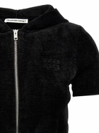 T by Alexander Wang Logo Chenille Cropped Hoodie