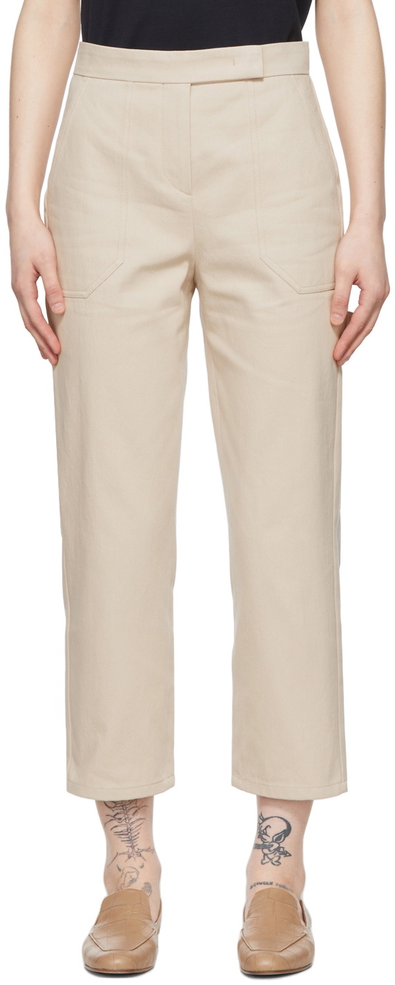 Max Mara Beige Cotton Casual Pants