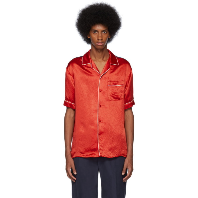 Photo: Gucci Red Print Back Bowling Shirt