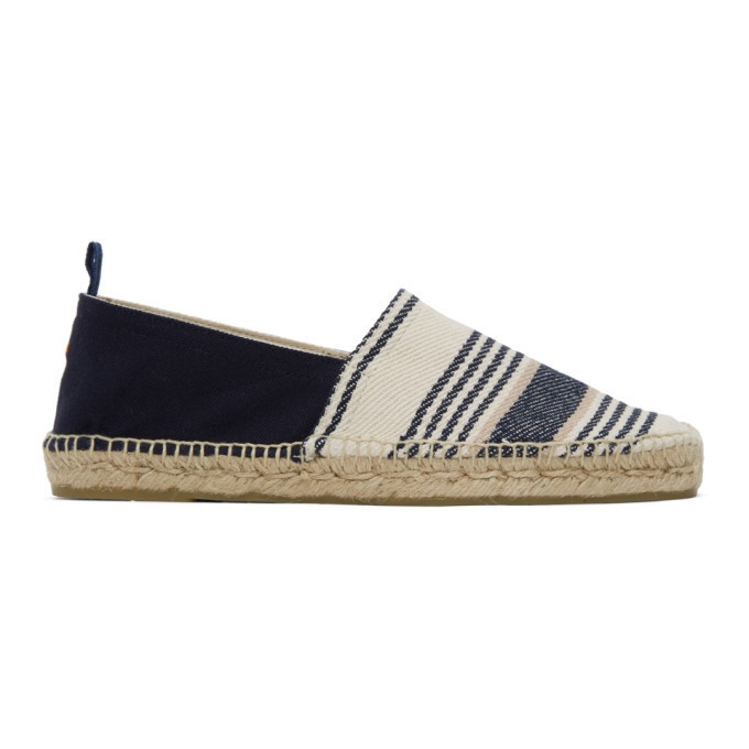 Photo: Castaner Navy and Off-White Canvas Pedro Espadrilles