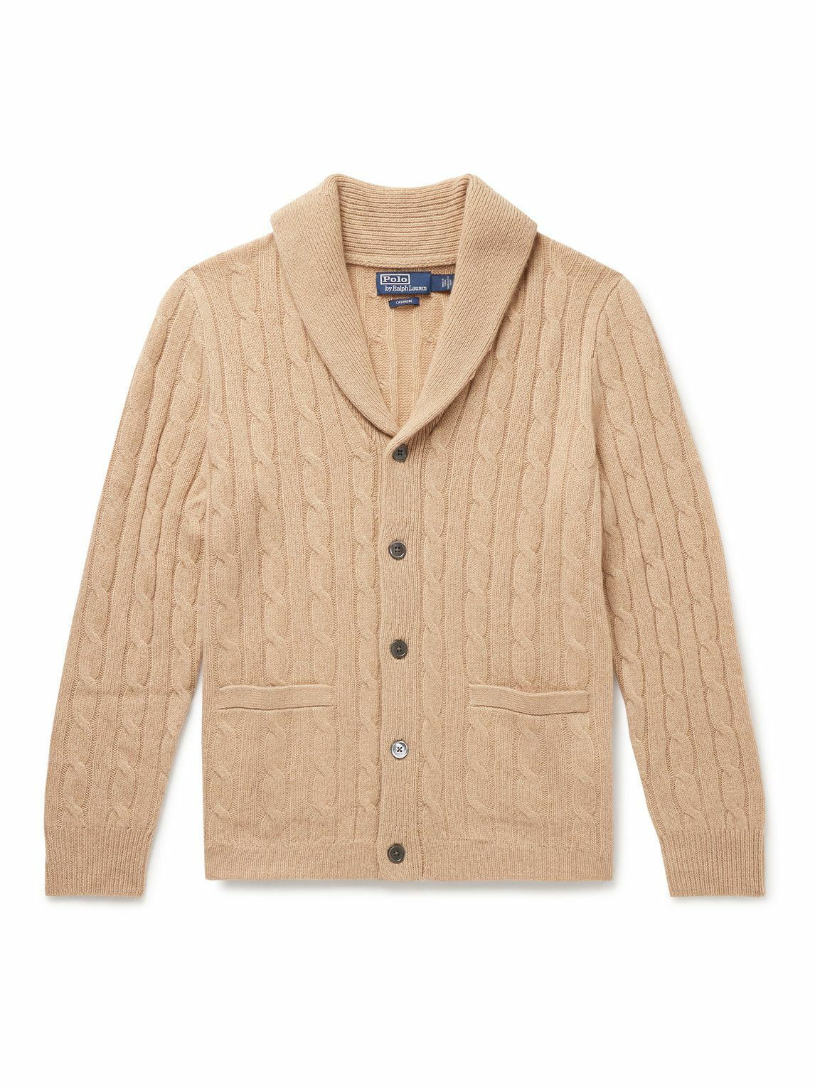 Polo Ralph Lauren - Shawl-Collar Cable-Knit Cashmere Cardigan - Gray ...