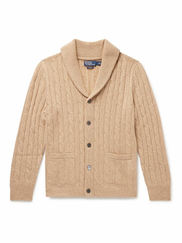 Photo: Polo Ralph Lauren - Shawl-Collar Cable-Knit Cashmere Cardigan - Neutrals