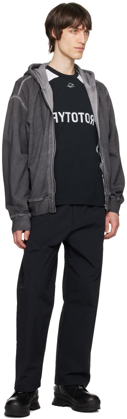 Izzue Black Embroidered Trousers