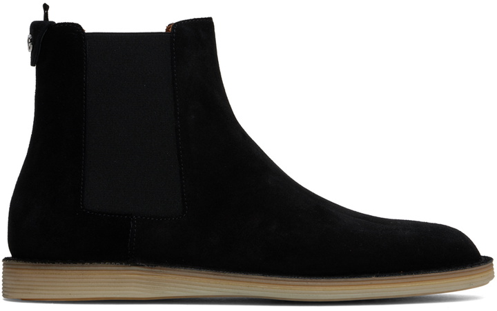 Photo: Dolce&Gabbana Black Florio Ideal Suede Chelsea Boots