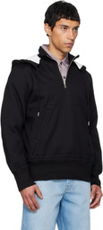 Dries Van Noten Black Half-Zip Hoodie