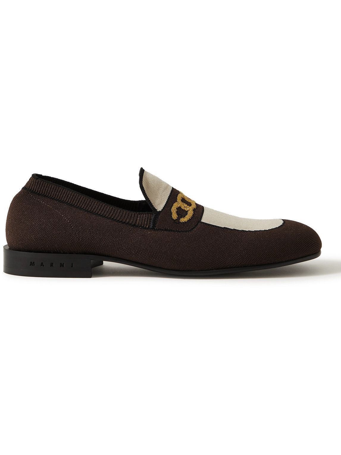 Marni - Jacquard Stretch-Knit Loafers - Brown Marni