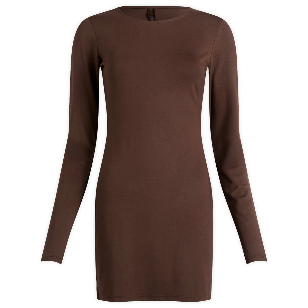SKIMS Women's Smooth Layers Crewneck Tunic Mini Dress in Espresso