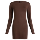 SKIMS Women's Smooth Layers Crewneck Tunic Mini Dress in Espresso