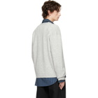 JW Anderson Gray V-Neck Zip-Up Cardigan