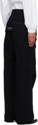Andersson Bell Black Double Waist Work Wide-Leg Cargo Pants