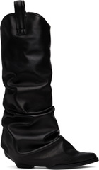 R13 Black Mid Cowboy Sleeve Boots