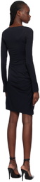 VAILLANT Black Draped Midi Dress