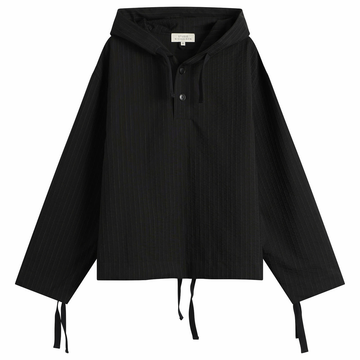 Studio Nicholson Men's Almes Hooded Pullover in Black