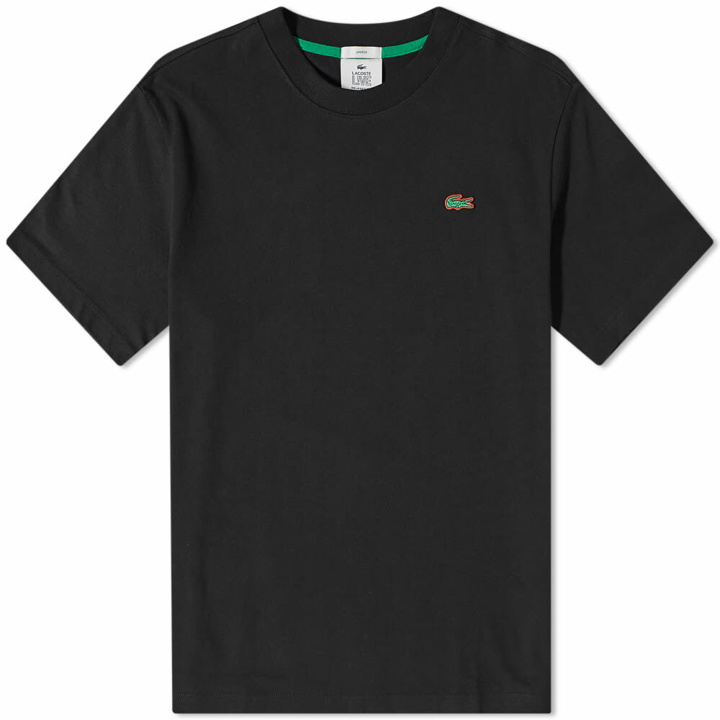 Photo: Lacoste Men's Twisted Essentials T-Shirt in Black/Green