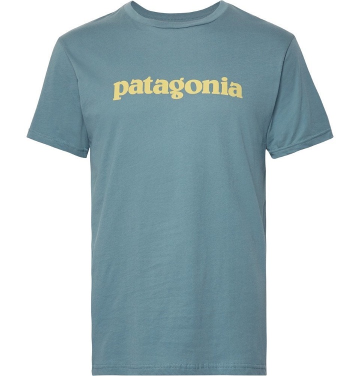 Photo: Patagonia - Logo-Print Organic Cotton-Jersey T-Shirt - Men - Blue