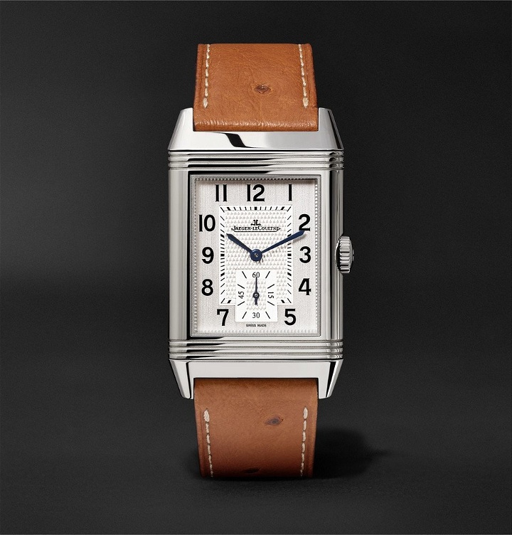Photo: Jaeger-LeCoultre - Reverso Classic Large 27mm Stainless Steel and Ostrich Watch - Men - White