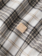Acne Studios - Roxx Straight-Leg Logo-Appliquéd Checked Organic Cotton-Flannel Shorts - Black