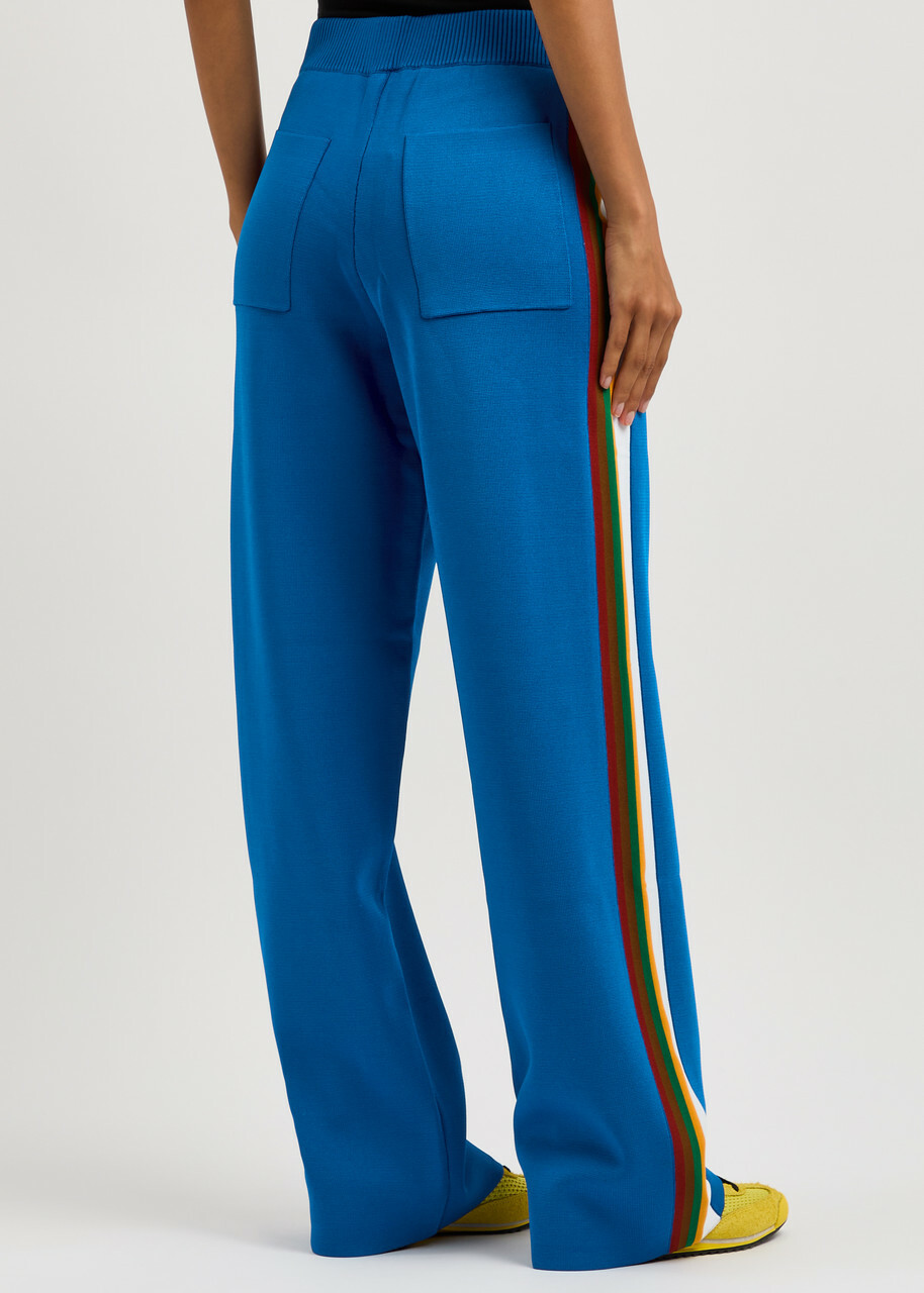 Wales Bonner Tide Knitted Track Pants Blue