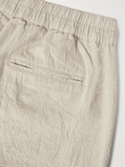 Folk - Tapered Crinkled Linen and Cotton-Blend Trousers - Neutrals