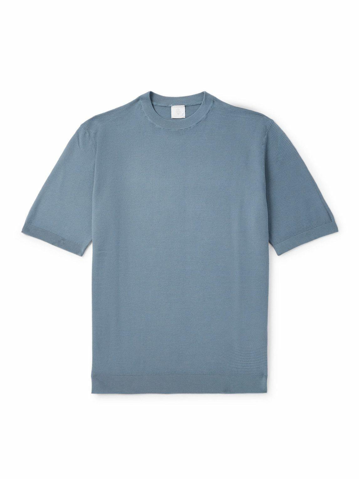 Eleventy - Slim-Fit Ribbed Cotton T-Shirt - Blue