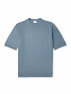Eleventy - Slim-Fit Ribbed Cotton T-Shirt - Blue