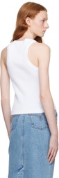 Moschino Jeans White Patch Tank Top