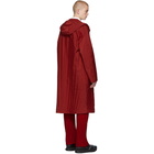 Valentino Red Pleated Parka