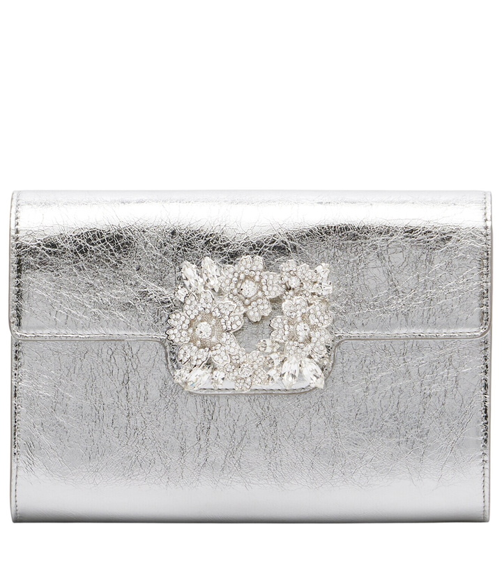 Photo: Roger Vivier Efflorescence Mini metallic leather clutch